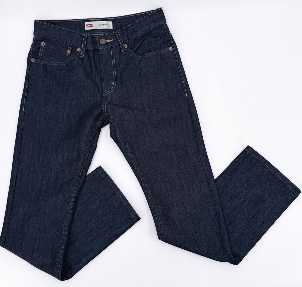 Levis 511 Jeans Boys 16 Regular Straight Mid rise Pockets Slim  Dark Wash Classi